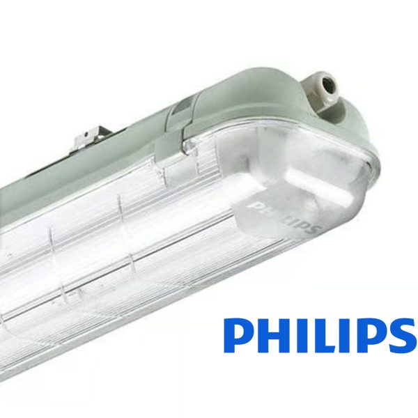 Equipo Hermético 120CM C/2 Tubos Led T5/T8 IP65 Marca Philips